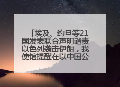埃及、约旦等21国发表联合声明谴责以色列袭击伊朗，我使馆提醒在以中国公民尽快陆路离境
