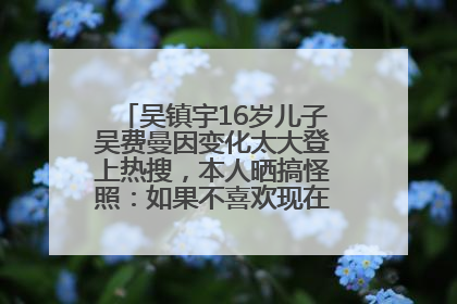 吴镇宇16岁儿子吴费曼因变化太大登上热搜，本人晒搞怪照：如果不喜欢现在的我可以离开