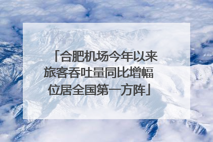 合肥机场今年以来旅客吞吐量同比增幅位居全国第一方阵