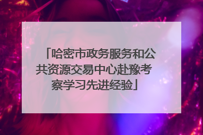 哈密市政务服务和公共资源交易中心赴豫考察学习先进经验