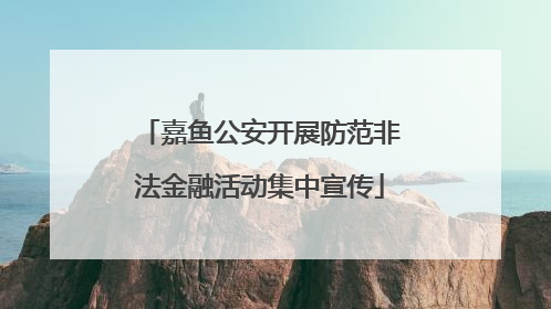 嘉鱼公安开展防范非法金融活动集中宣传