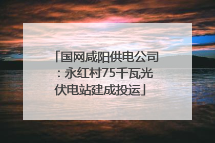 国网咸阳供电公司：永红村75千瓦光伏电站建成投运