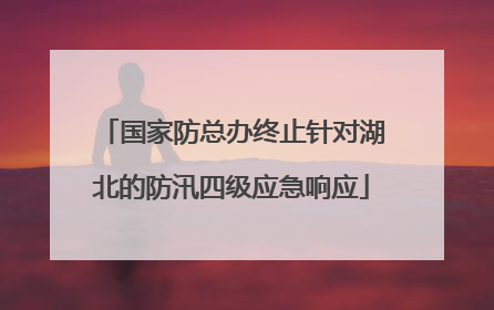 国家防总办终止针对湖北的防汛四级应急响应