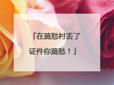 在莫愁村丢了证件你莫愁！