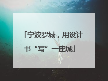 宁波罗城，用设计书“写”一座城