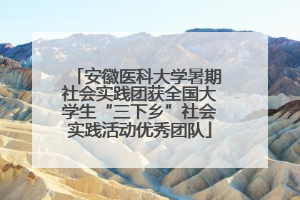 安徽医科大学暑期社会实践团获全国大学生“三下乡”社会实践活动优秀团队