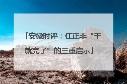安徽时评：任正非“干就完了”的三重启示