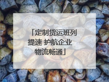 定制货运班列提速 护航企业物流畅通