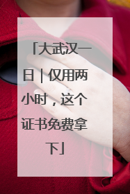 大武汉一日｜仅用两小时，这个证书免费拿下