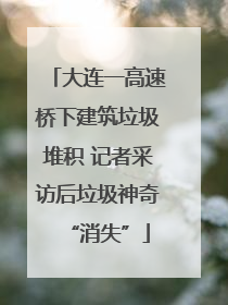 大连一高速桥下建筑垃圾堆积 记者采访后垃圾神奇“消失”
