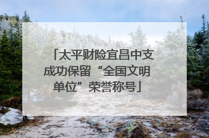 太平财险宜昌中支成功保留“全国文明单位”荣誉称号