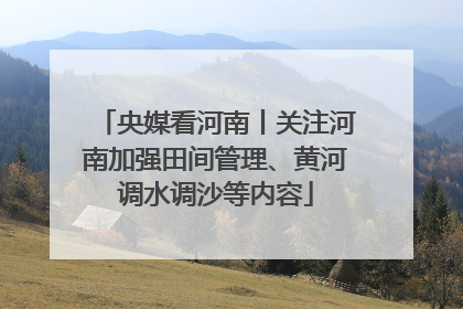 央媒看河南丨关注河南加强田间管理、黄河调水调沙等内容