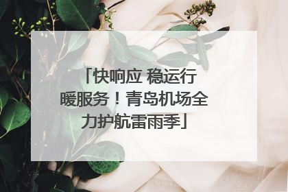 快响应 稳运行 暖服务！青岛机场全力护航雷雨季