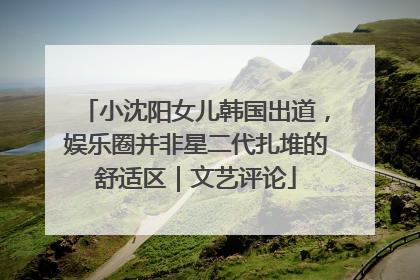 小沈阳女儿韩国出道，娱乐圈并非星二代扎堆的舒适区｜文艺评论