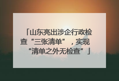 山东亮出涉企行政检查“三张清单”，实现“清单之外无检查”