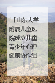 山东大学附属儿童医院成立儿童青少年心理健康协作组