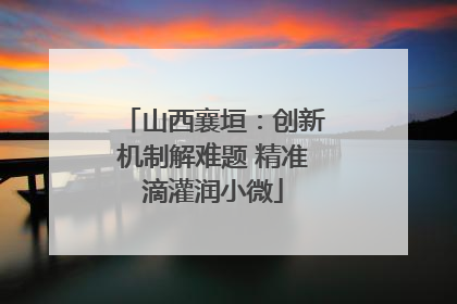 山西襄垣：创新机制解难题 精准滴灌润小微