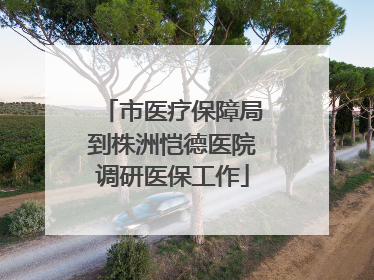 市医疗保障局到株洲恺德医院调研医保工作