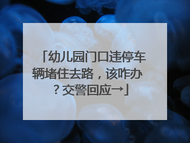 幼儿园门口违停车辆堵住去路，该咋办？交警回应→