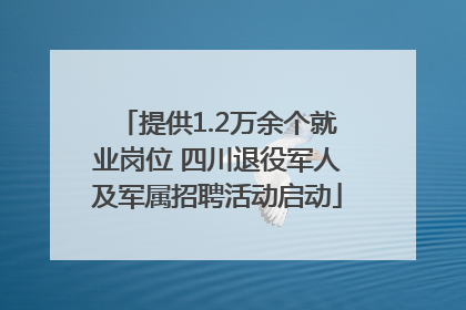 提供1.2万余个就业岗位 四川退役军人及军属招聘活动启动