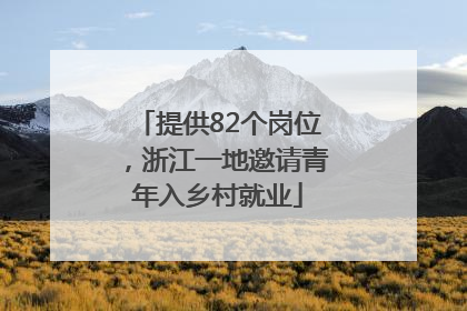 提供82个岗位，浙江一地邀请青年入乡村就业