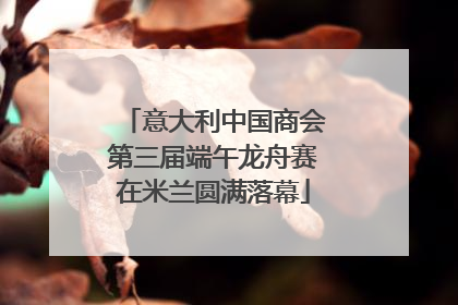 意大利中国商会第三届端午龙舟赛在米兰圆满落幕