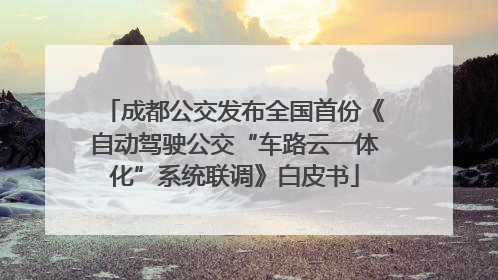 成都公交发布全国首份《自动驾驶公交“车路云一体化”系统联调》白皮书