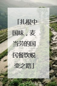 扎根中国味，麦当劳的国民餐饮蜕变之路