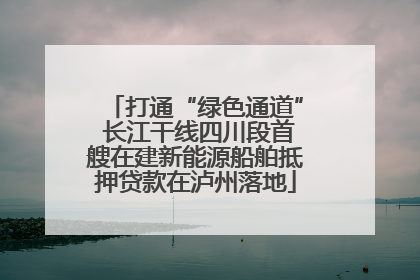 打通“绿色通道” 长江干线四川段首艘在建新能源船舶抵押贷款在泸州落地