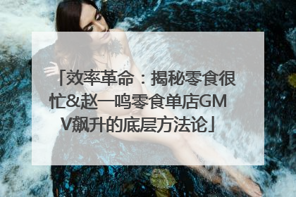 效率革命：揭秘零食很忙&赵一鸣零食单店GMV飙升的底层方法论