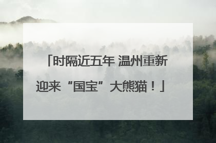 时隔近五年 温州重新迎来“国宝”大熊猫！