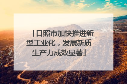 日照市加快推进新型工业化，发展新质生产力成效显著