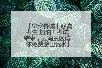 早安春城丨@高考生 加油！考试结束，云南景区请你免费游山玩水