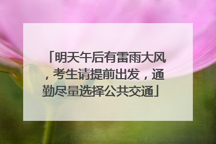 明天午后有雷雨大风，考生请提前出发，通勤尽量选择公共交通