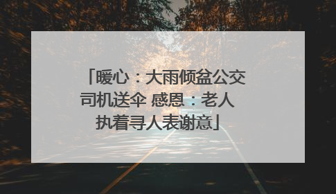 暖心：大雨倾盆公交司机送伞 感恩：老人执着寻人表谢意