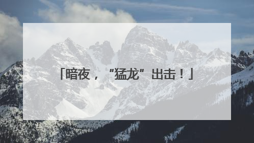 暗夜，“猛龙”出击！