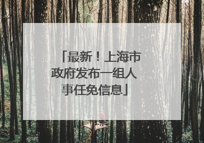 最新！上海市政府发布一组人事任免信息