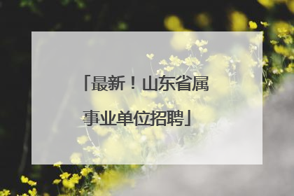 最新！山东省属事业单位招聘
