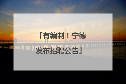 有编制！宁德发布招聘公告