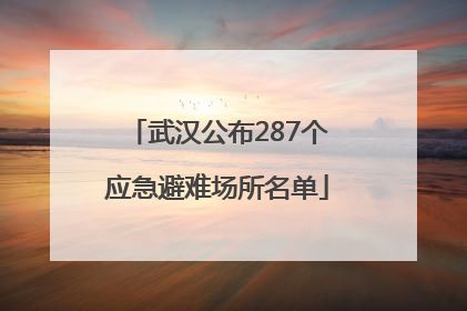 武汉公布287个应急避难场所名单