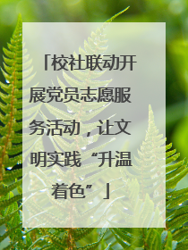 校社联动开展党员志愿服务活动，让文明实践“升温着色”