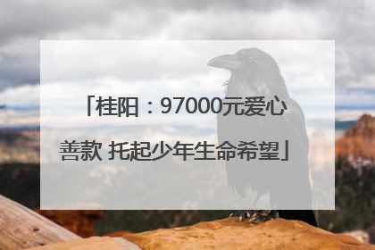 桂阳：97000元爱心善款 托起少年生命希望