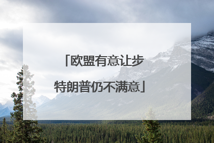 欧盟有意让步 特朗普仍不满意