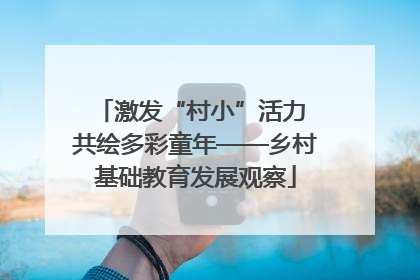 激发“村小”活力 共绘多彩童年——乡村基础教育发展观察
