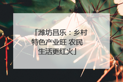 潍坊昌乐：乡村特色产业旺 农民生活更红火