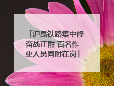 沪昆铁路集中修奋战正酣 百名作业人员同时在岗
