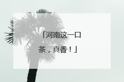 河南这一口茶，真香！