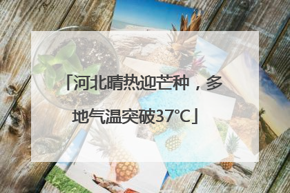 河北晴热迎芒种，多地气温突破37℃