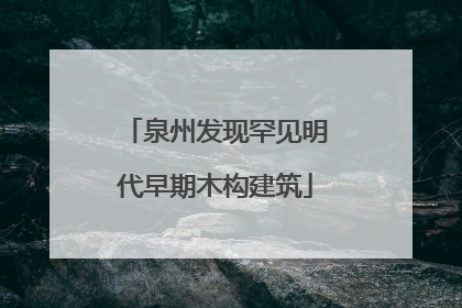 泉州发现罕见明代早期木构建筑
