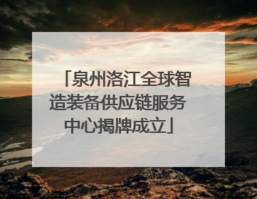 泉州洛江全球智造装备供应链服务中心揭牌成立